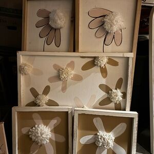 Rylee + Cru Floral Wall Art Set with Cream and Tan Accents